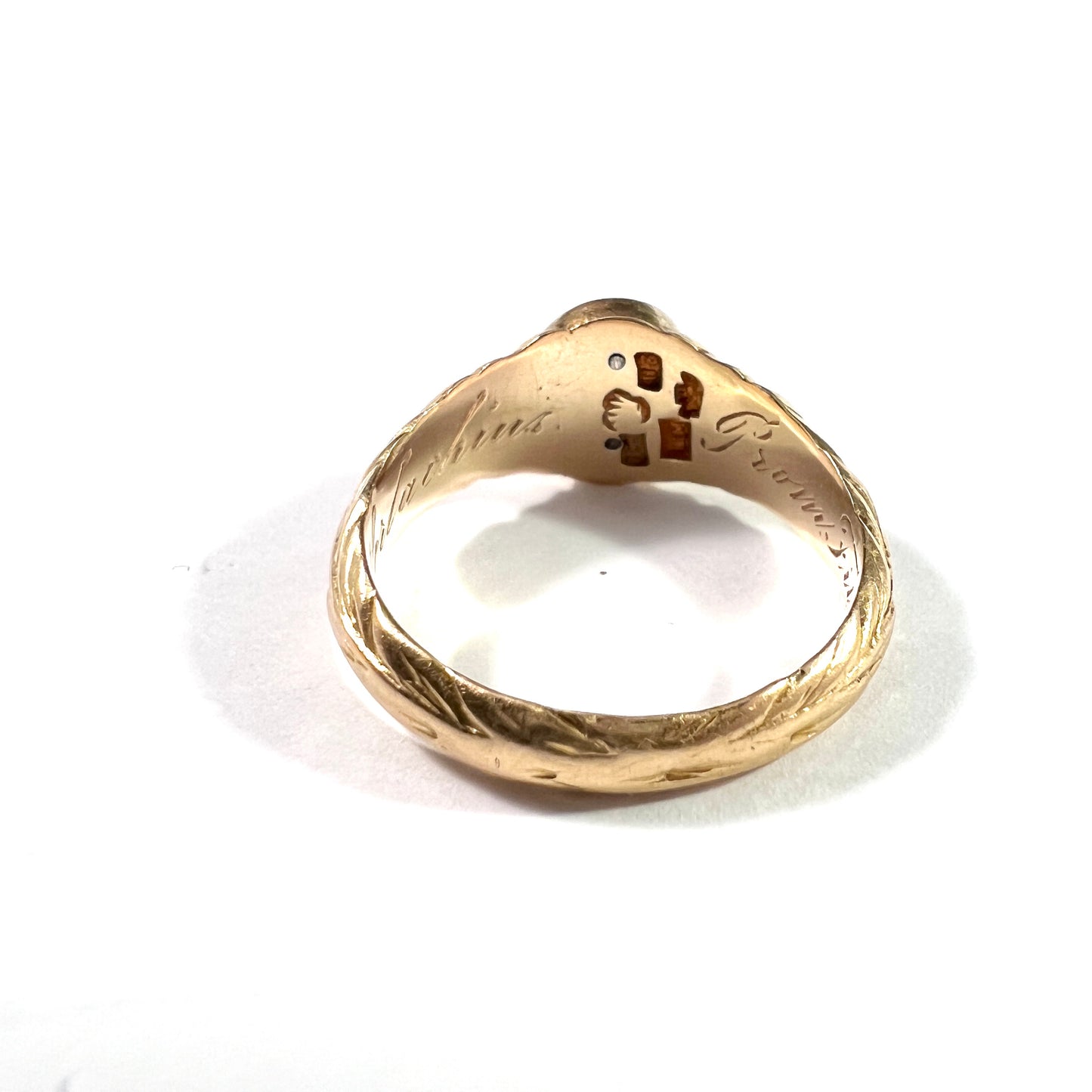 Roland Mellin, Finland year 1860. Antique Victorian 18k Gold Ring.