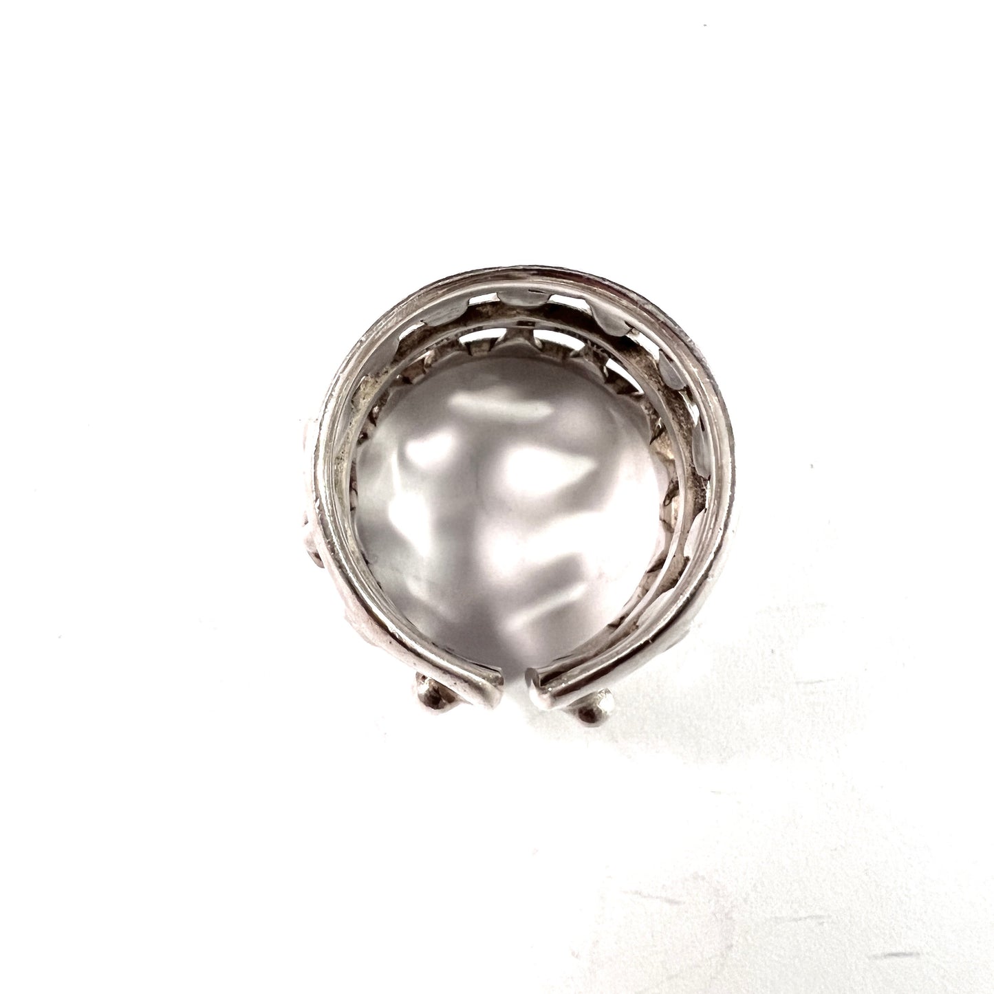 Studio Else and Paul, Norway 1960s Vintage Modernist Sterling Silver Ring.