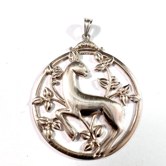 G Dahlgren, Sweden 1947. Vintage Mid-century Gilt Solid Silver Pendant.