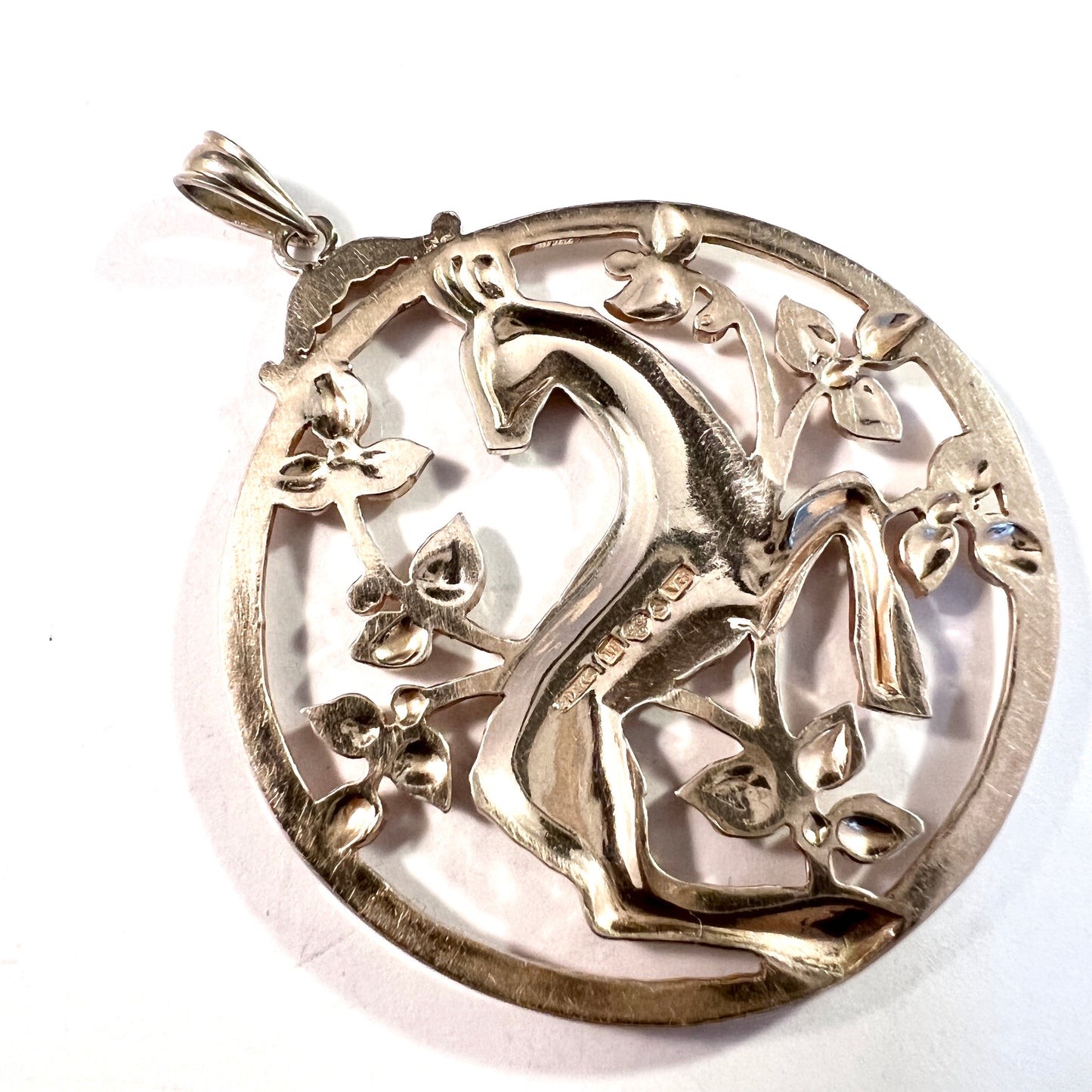 G Dahlgren, Sweden 1947. Vintage Mid-century Gilt Solid Silver Pendant.