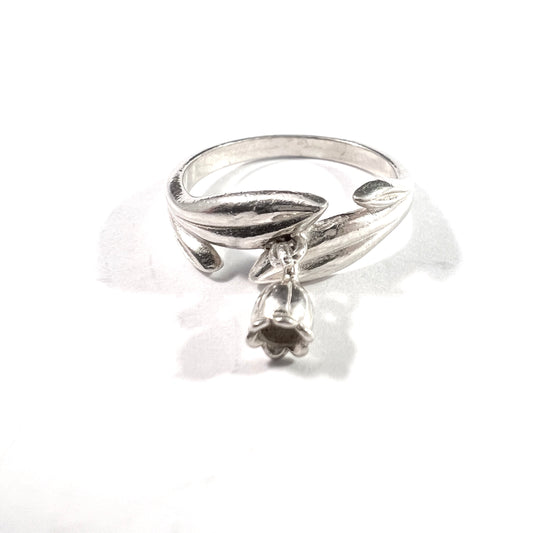 Kalevala Koru, Finland. Vintage Sterling Silver Lily of The Valley Ring.