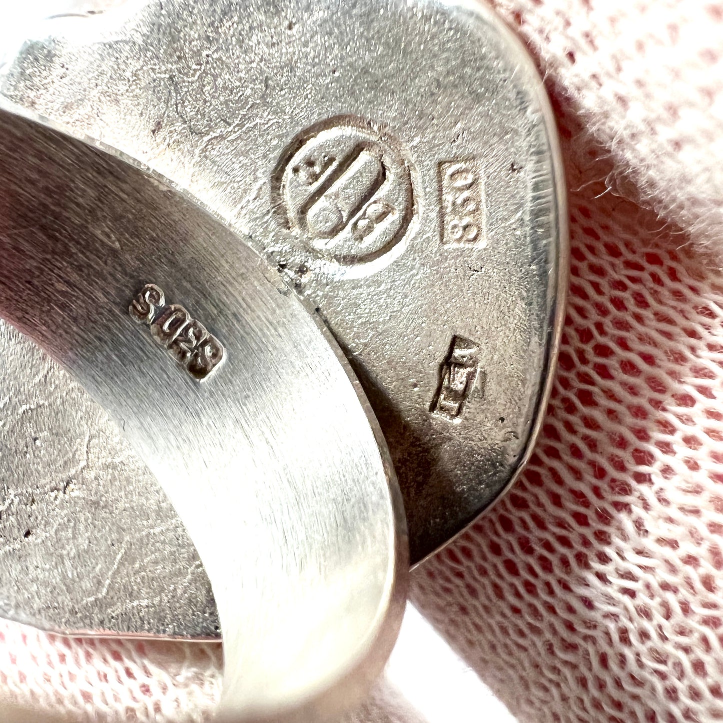 Denmark 1960-70s. Chunky 24.7gram Modernist Brutalist Silver Ring. Makers' Mark.