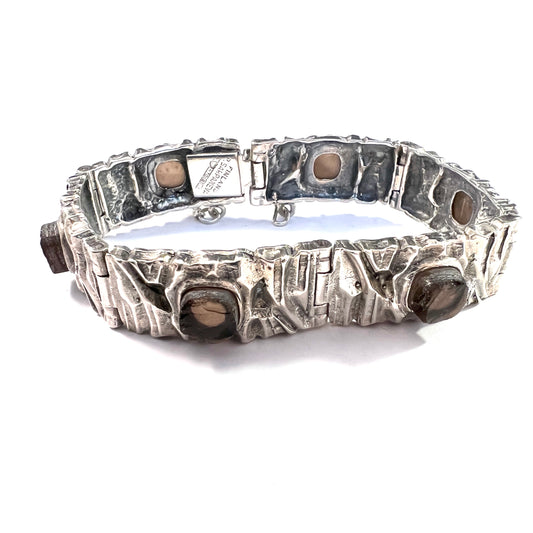 Pentti Sarpaneva for Turun Hopea Finland 1973. Vintage Silver Quartz Bracelet. Signed.