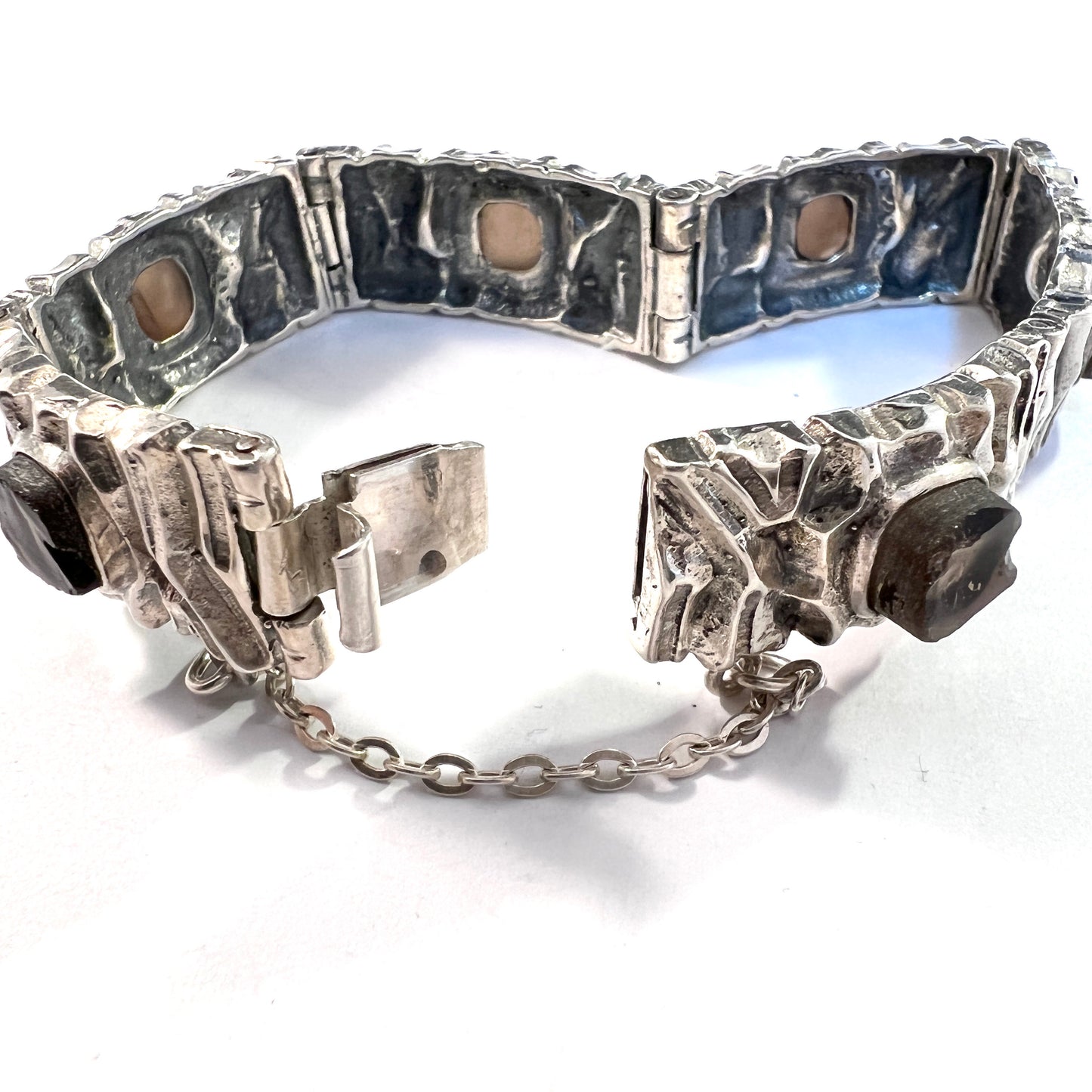 Pentti Sarpaneva for Turun Hopea Finland 1973. Vintage Silver Quartz Bracelet. Signed.