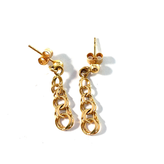 Sweden, Vintage Mid Century 18k Gold Bismarck Earrings.