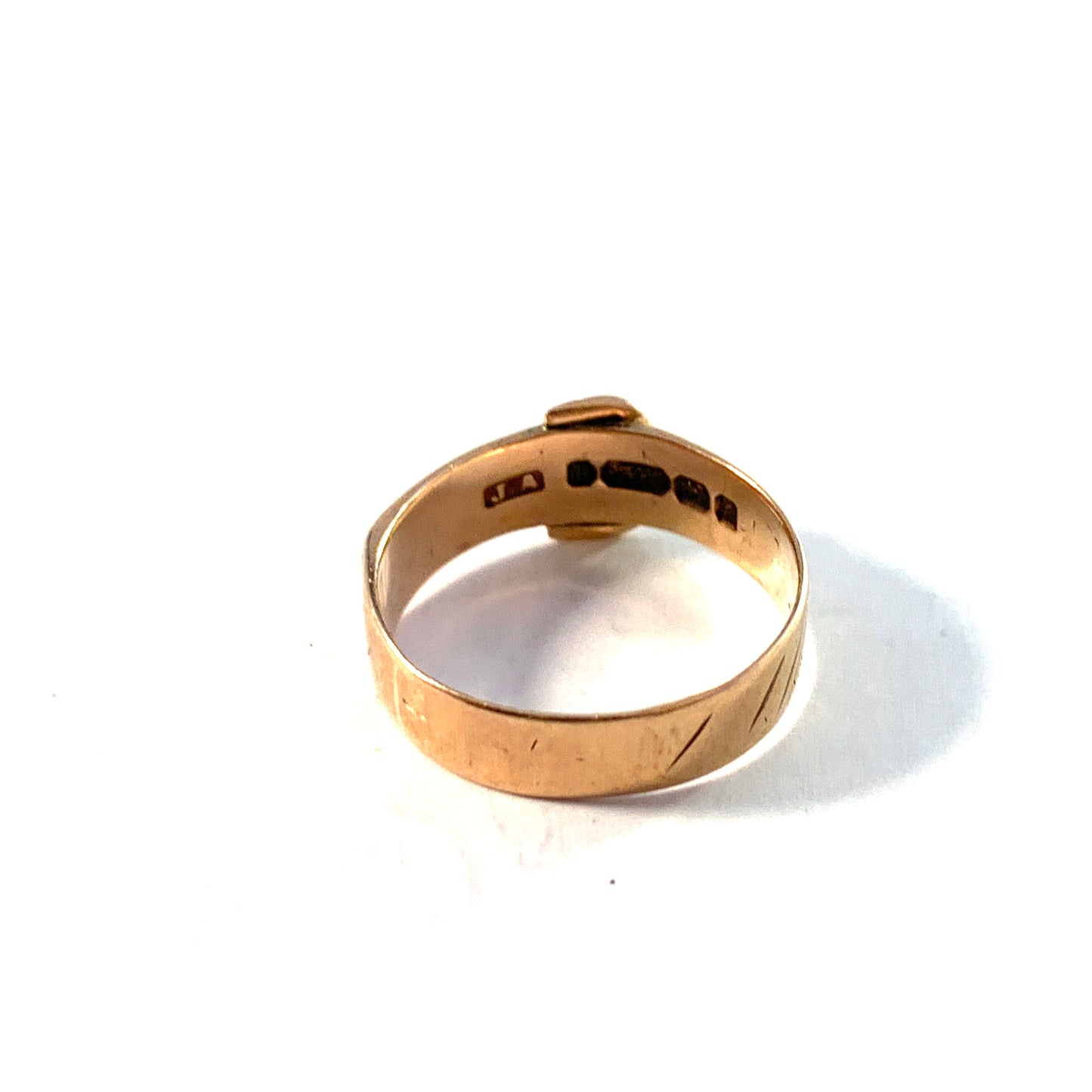 James Allen, Birmingham year 1884 Victorian 9k Gold Buckle Ring.