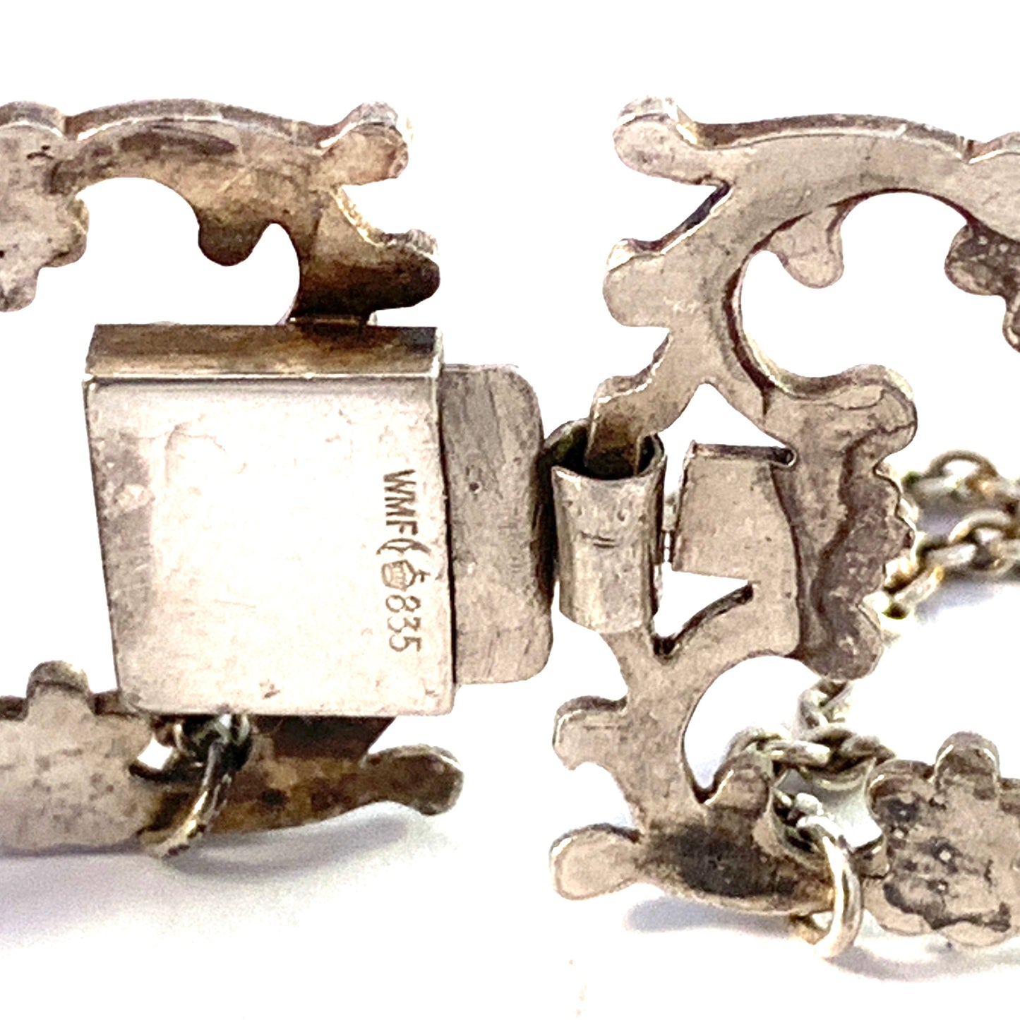 WMF Wurttembergische Metallwarenfabrik, Germany Early 1900s. Solid Silver Link Bracelet.
