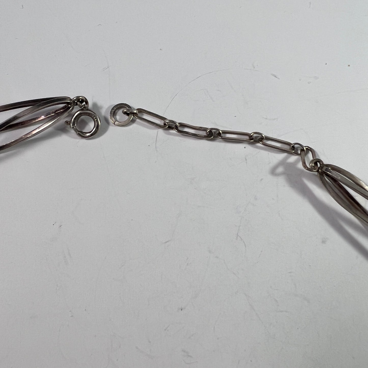Sweden 1960-70s. Sterling Silver Citrine 25 inch Necklace.