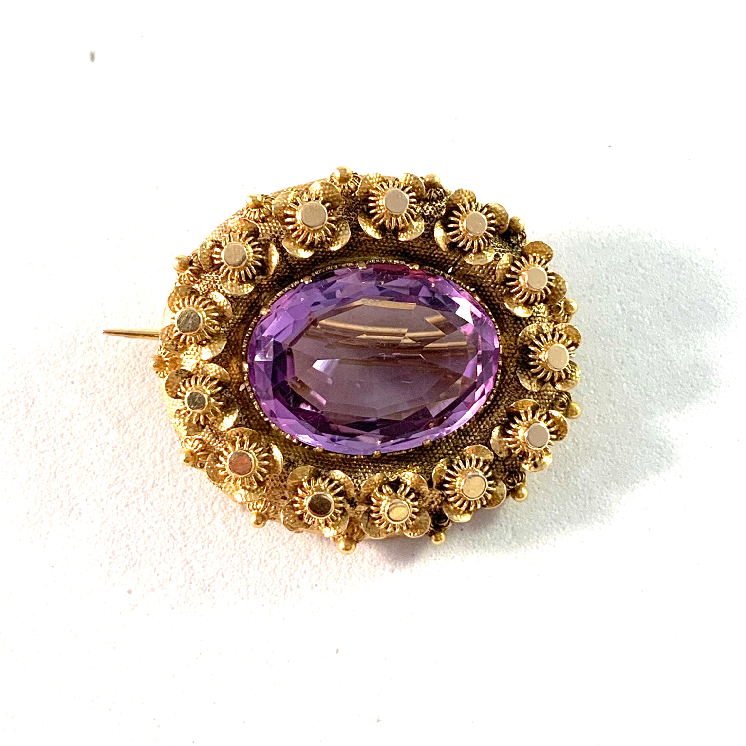 Antique Amethyst Brooch