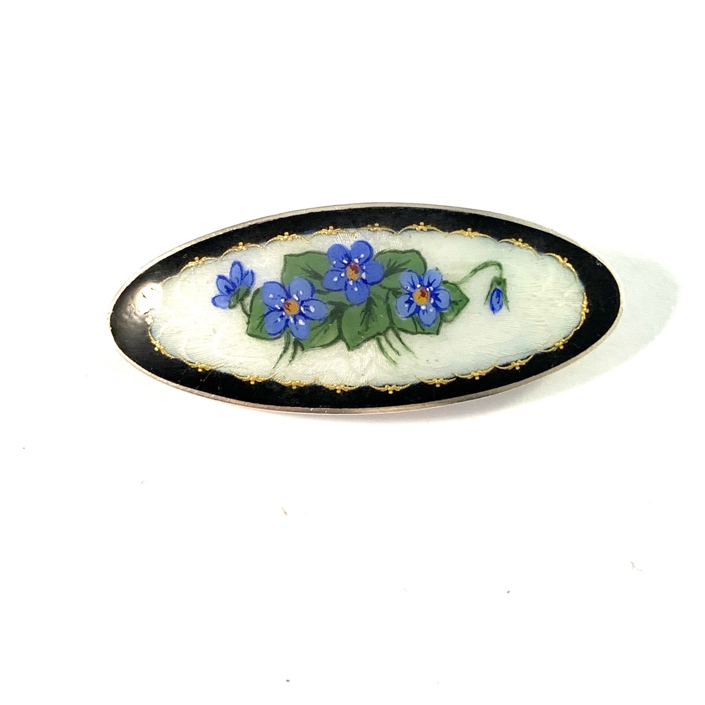 Norsk Filigransfabrikk, Norway Early 1900s 930 Sterling Silver Enamel Brooch