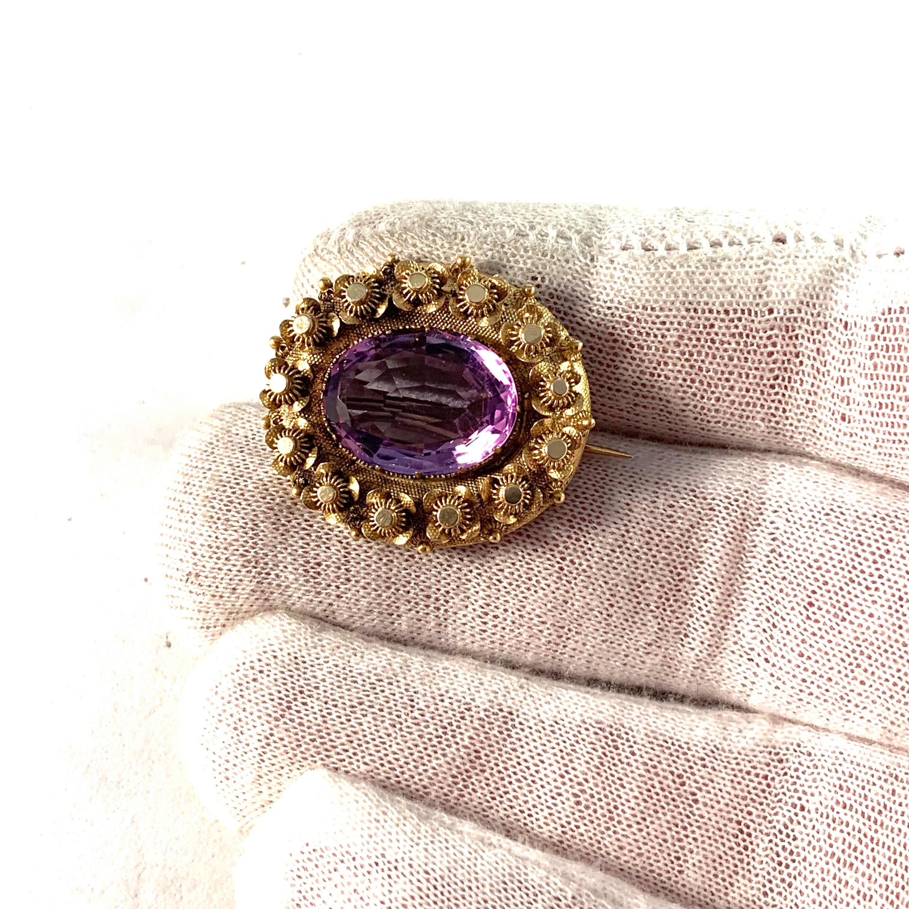 Antique Amethyst Brooch