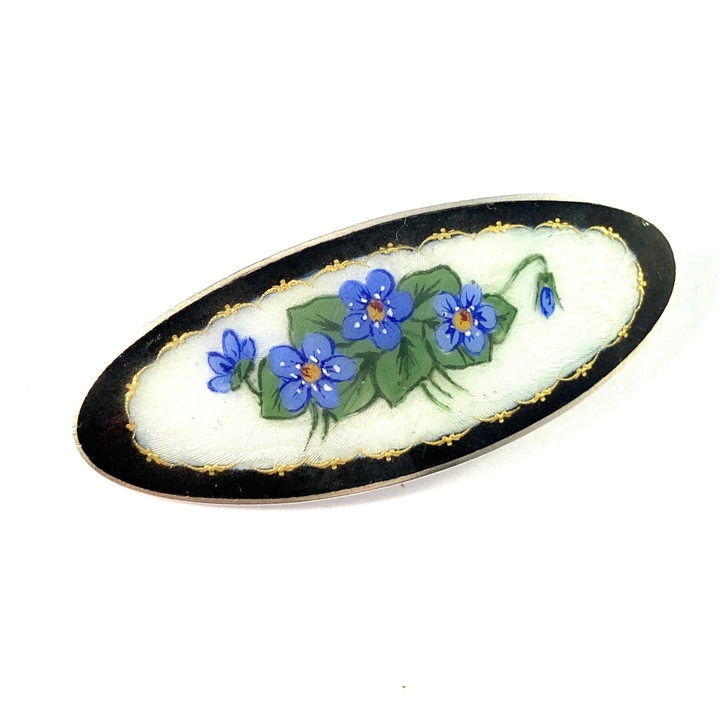 Norsk Filigransfabrikk, Norway Early 1900s 930 Sterling Silver Enamel Brooch