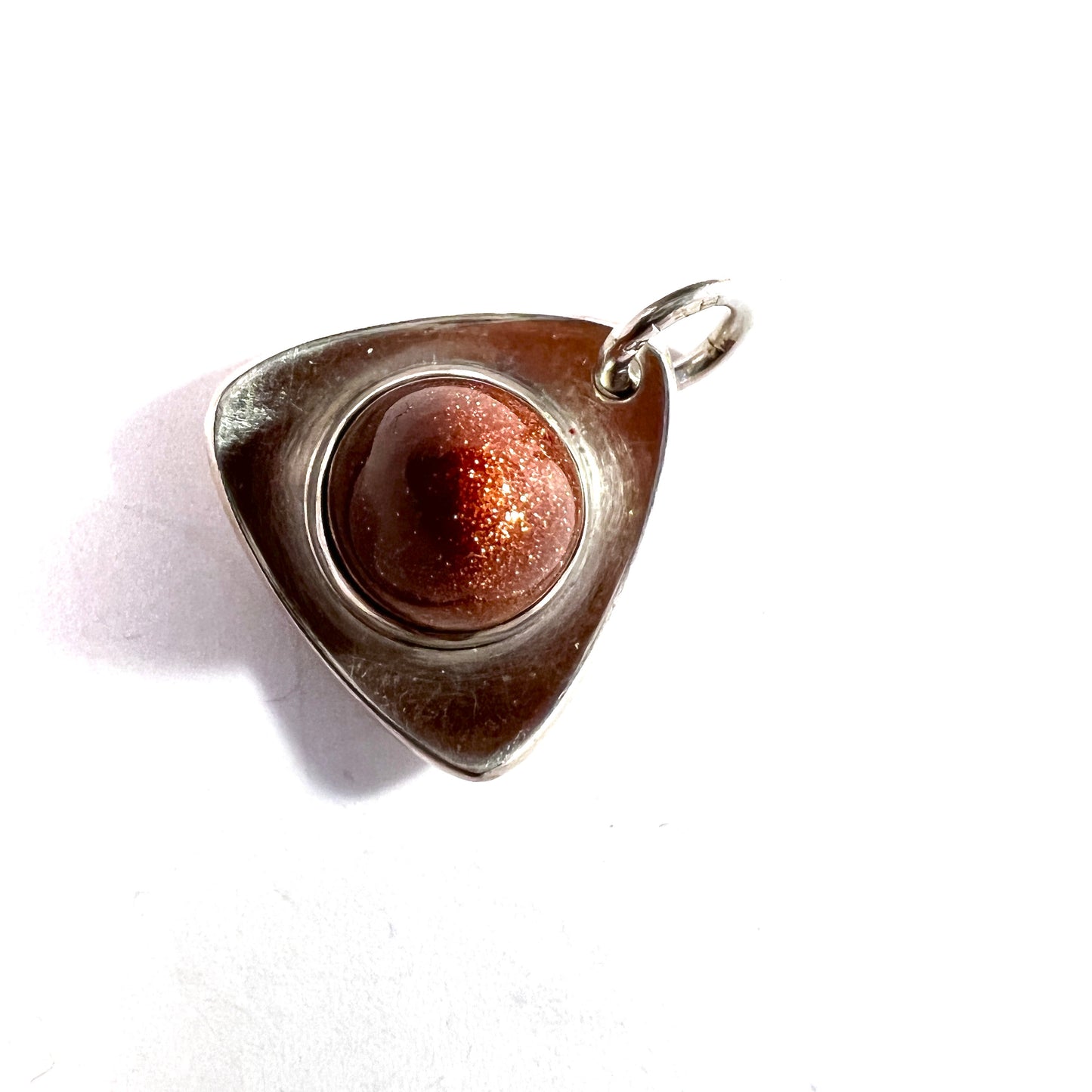 Elis Kauppi, Kupittaan Kulta Finland 1950-60s Sterling Goldstone Pendant.