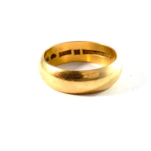 A Landsort, Sweden year 1908. Antique 18k Gold Wedding Band Ring.