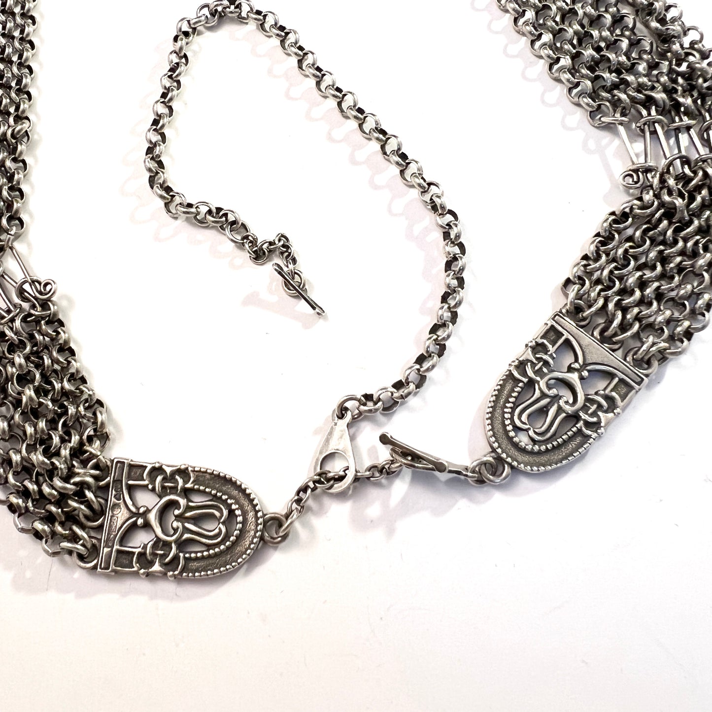 Kalevala Koru, Finland. Vintage Sterling Silver Massive Necklace Design Birds of Paradise.