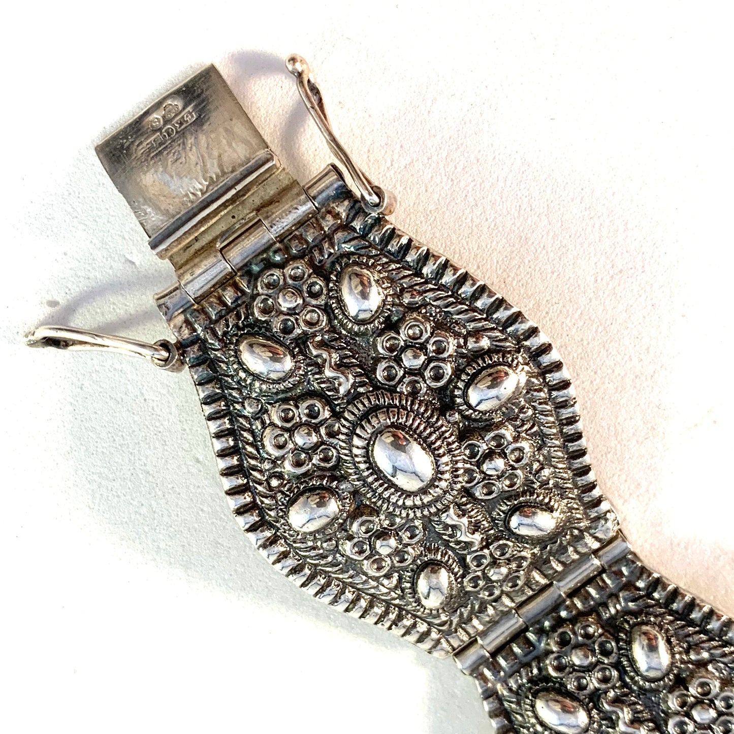 Kaplan, Sweden 1952. Mid Century Solid Silver Chunky 1.86oz Bracelet.