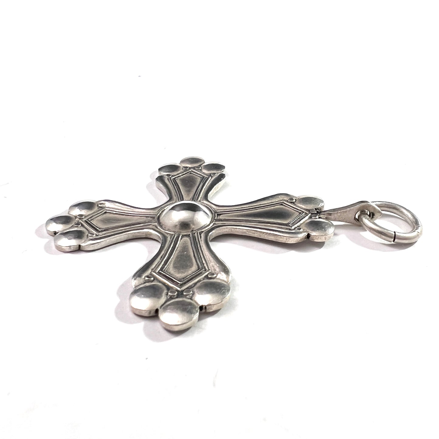 Johan F Henriksson for Kalevala Koru, Finland 1943 War-Time Silver Cross Pendant. Rare