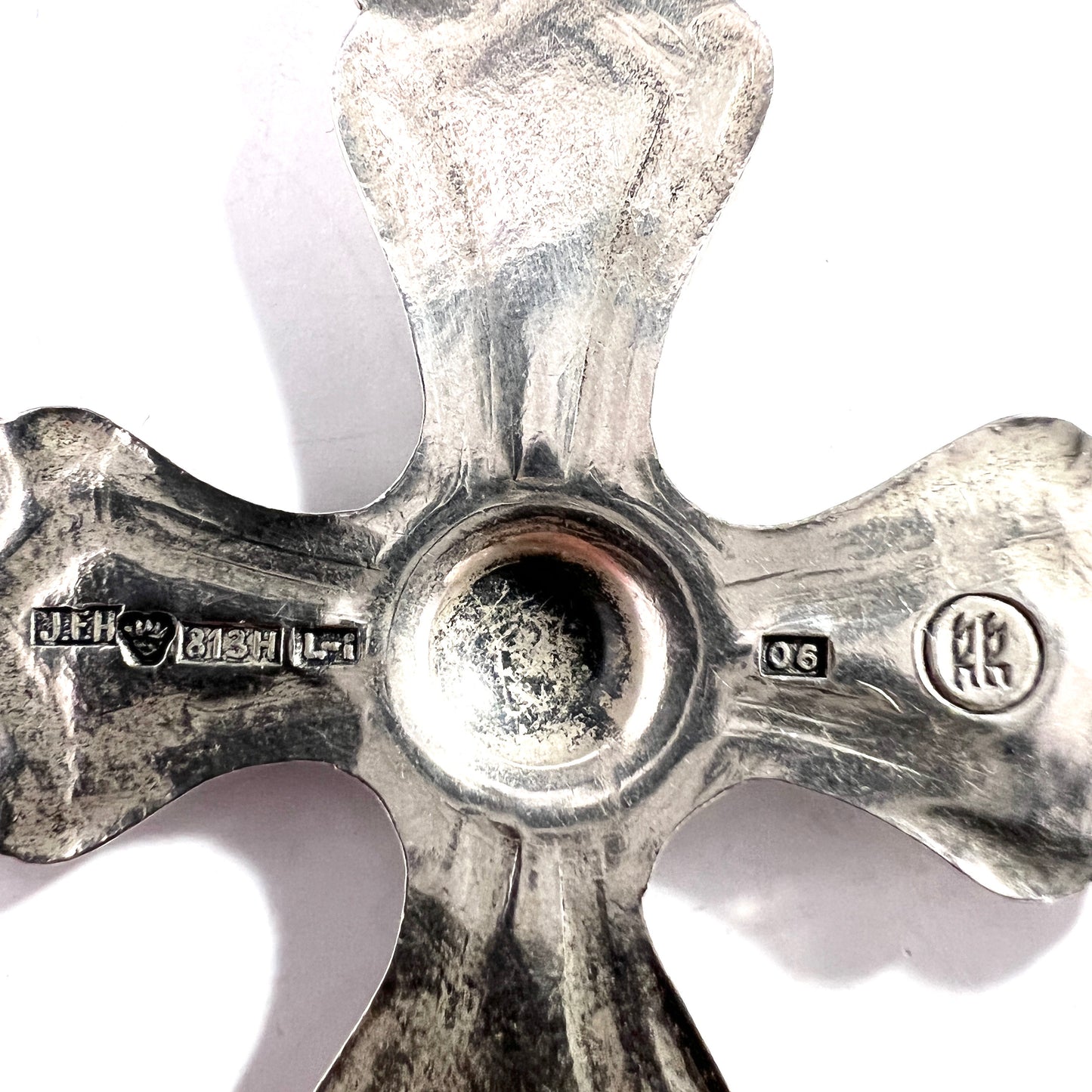 Johan F Henriksson for Kalevala Koru, Finland 1943 War-Time Silver Cross Pendant. Rare