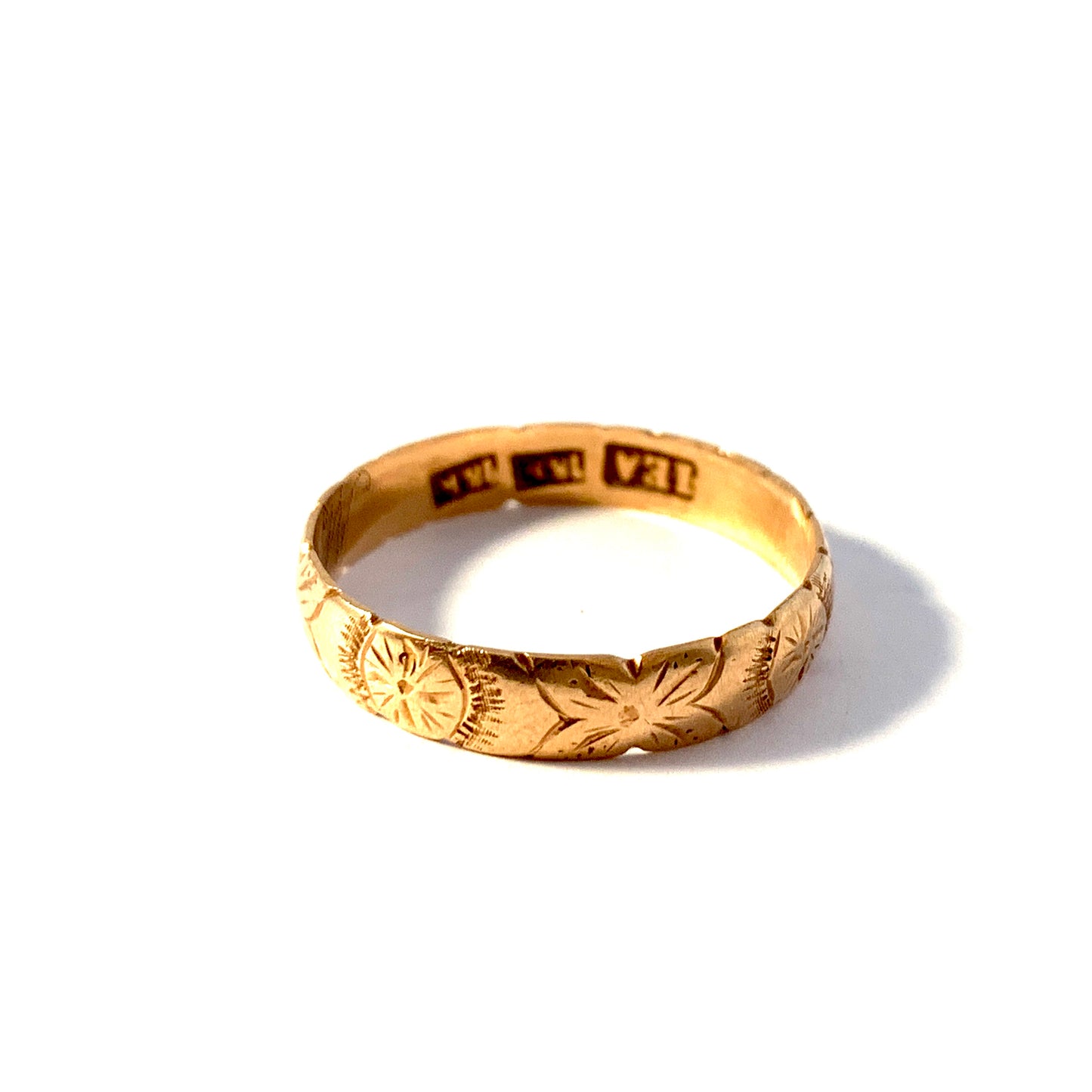 Johan Erik Åhlen, Sweden 1830s Antique 18k Gold Wedding Band Ring.