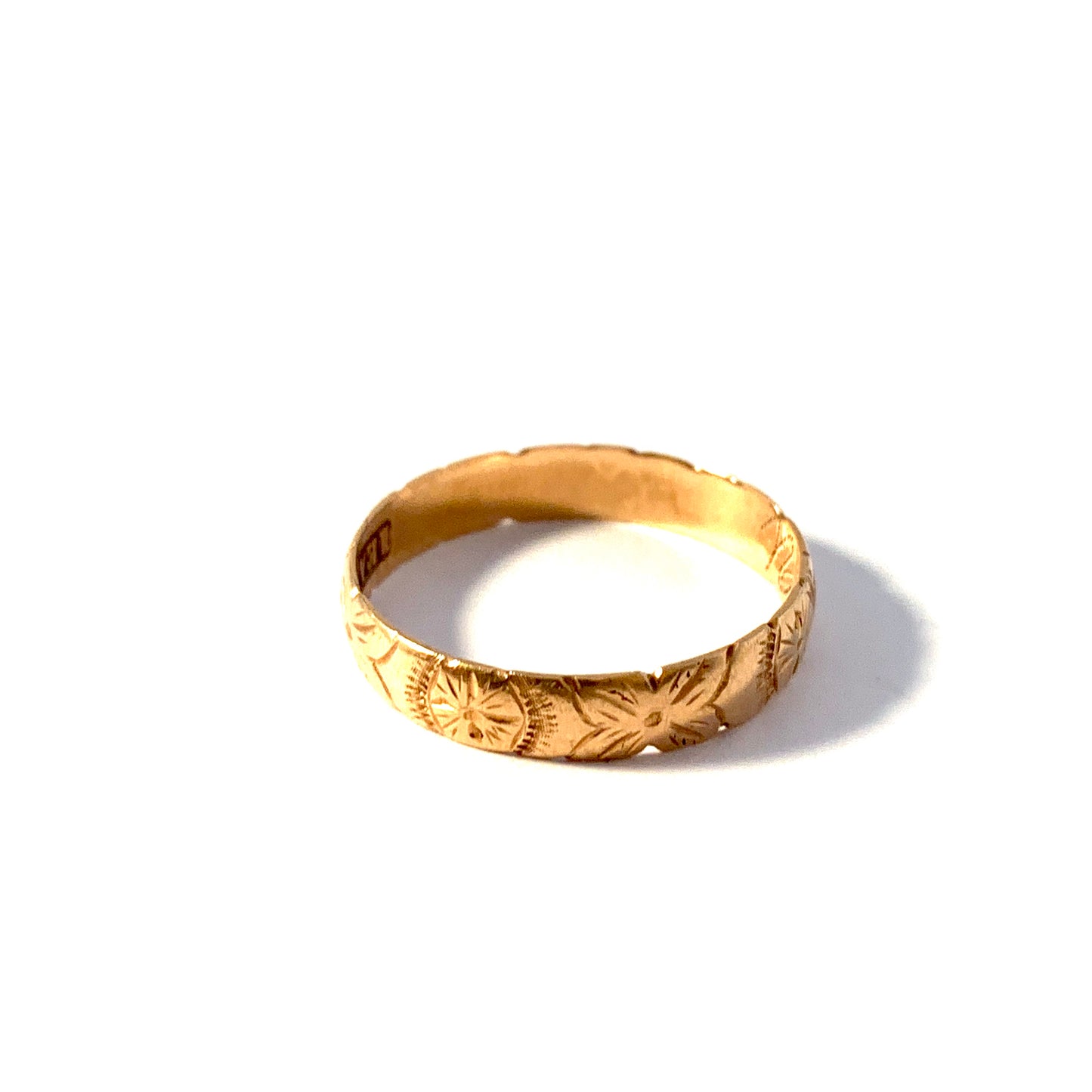 Johan Erik Åhlen, Sweden 1830s Antique 18k Gold Wedding Band Ring.