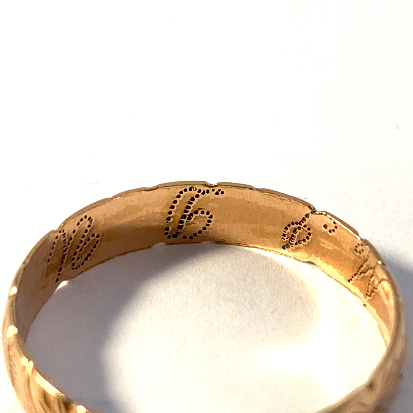 Johan Erik Åhlen, Sweden 1830s Antique 18k Gold Wedding Band Ring.