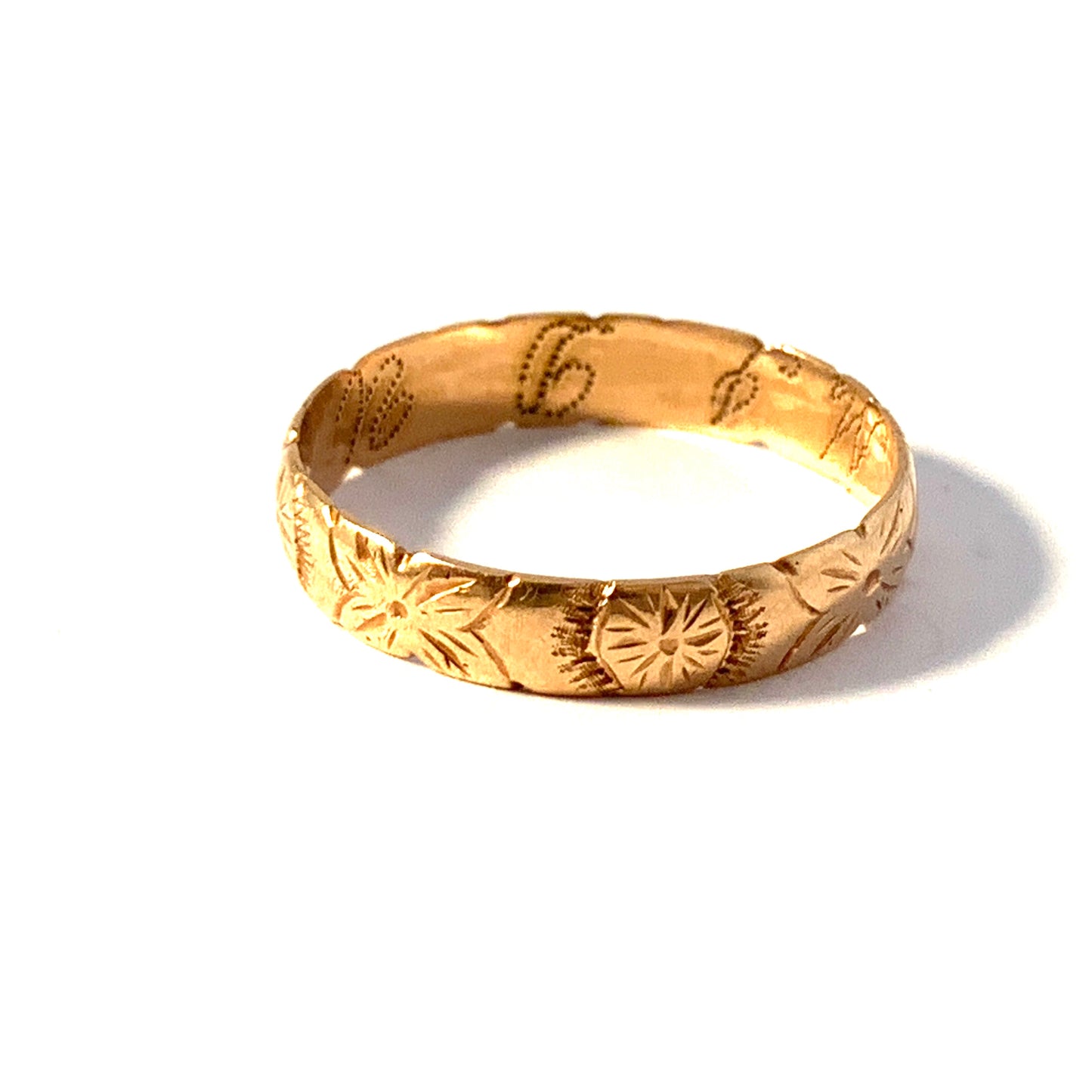 Johan Erik Åhlen, Sweden 1830s Antique 18k Gold Wedding Band Ring.