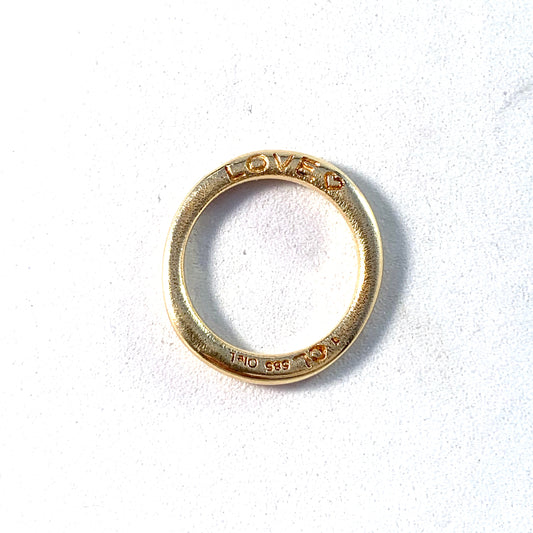 Charlotte Lynggaard for Ole Lynggaard, Denmark 14k Gold Ring. Love no 1 Design.