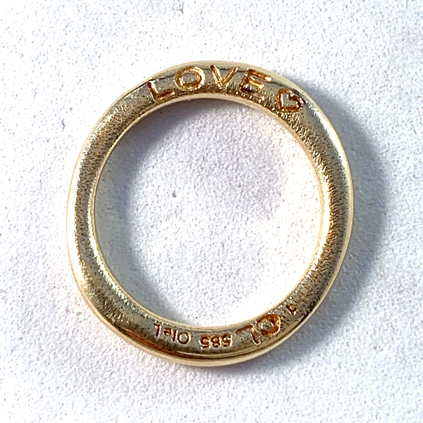 Charlotte Lynggaard for Ole Lynggaard, Denmark 14k Gold Ring. Love no 1 Design.