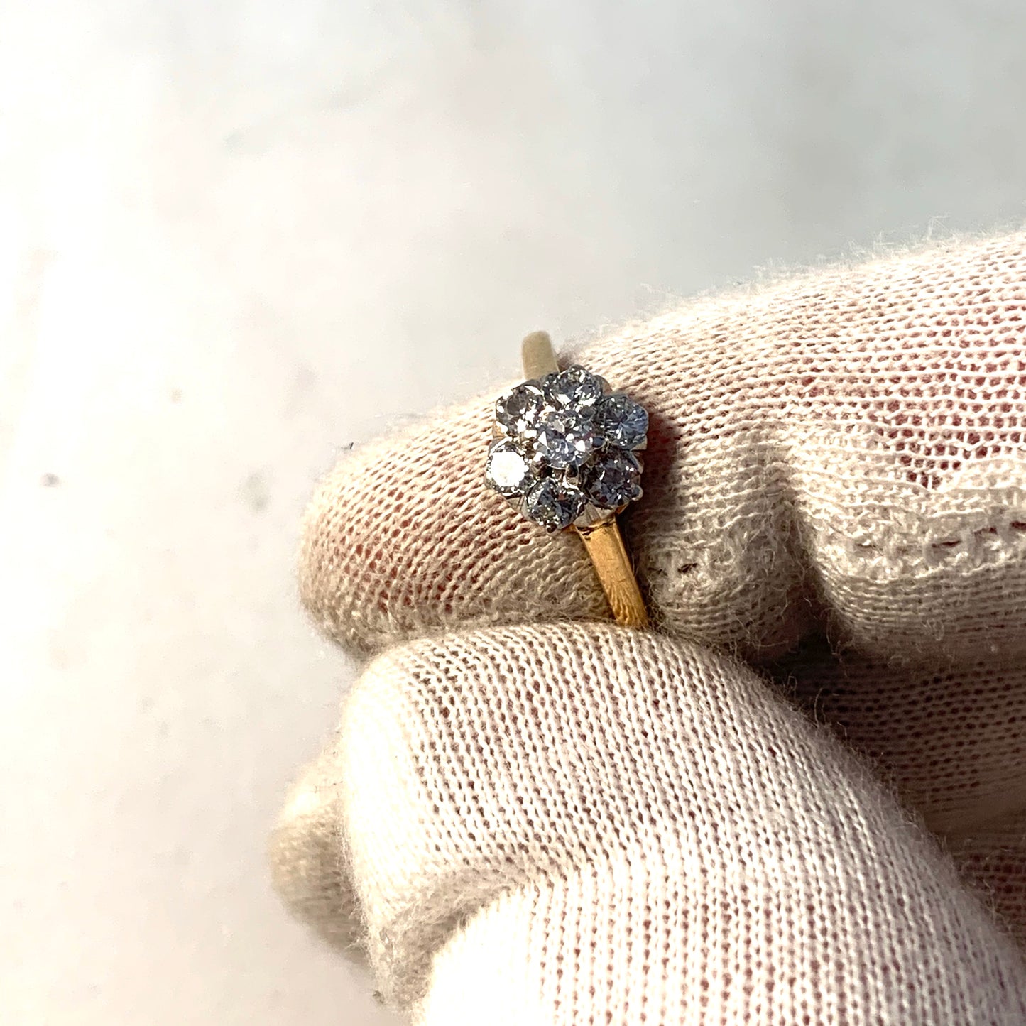 G Dahlgren, Sweden 1927. 18k Gold 0.5ctw Diamond Engagement Ring