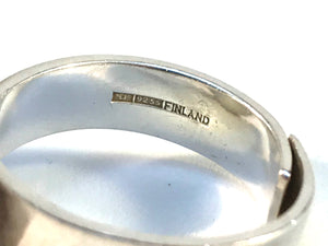 Elis Kauppi, Kupittaan Kulta Finland 1970s Bold Modernist Sterling Silver Onyx Ring.