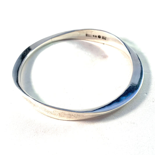 Atelje Sven Andreasson, Sweden 1973 Vintage Sterling Silver Bangle Bracelet.