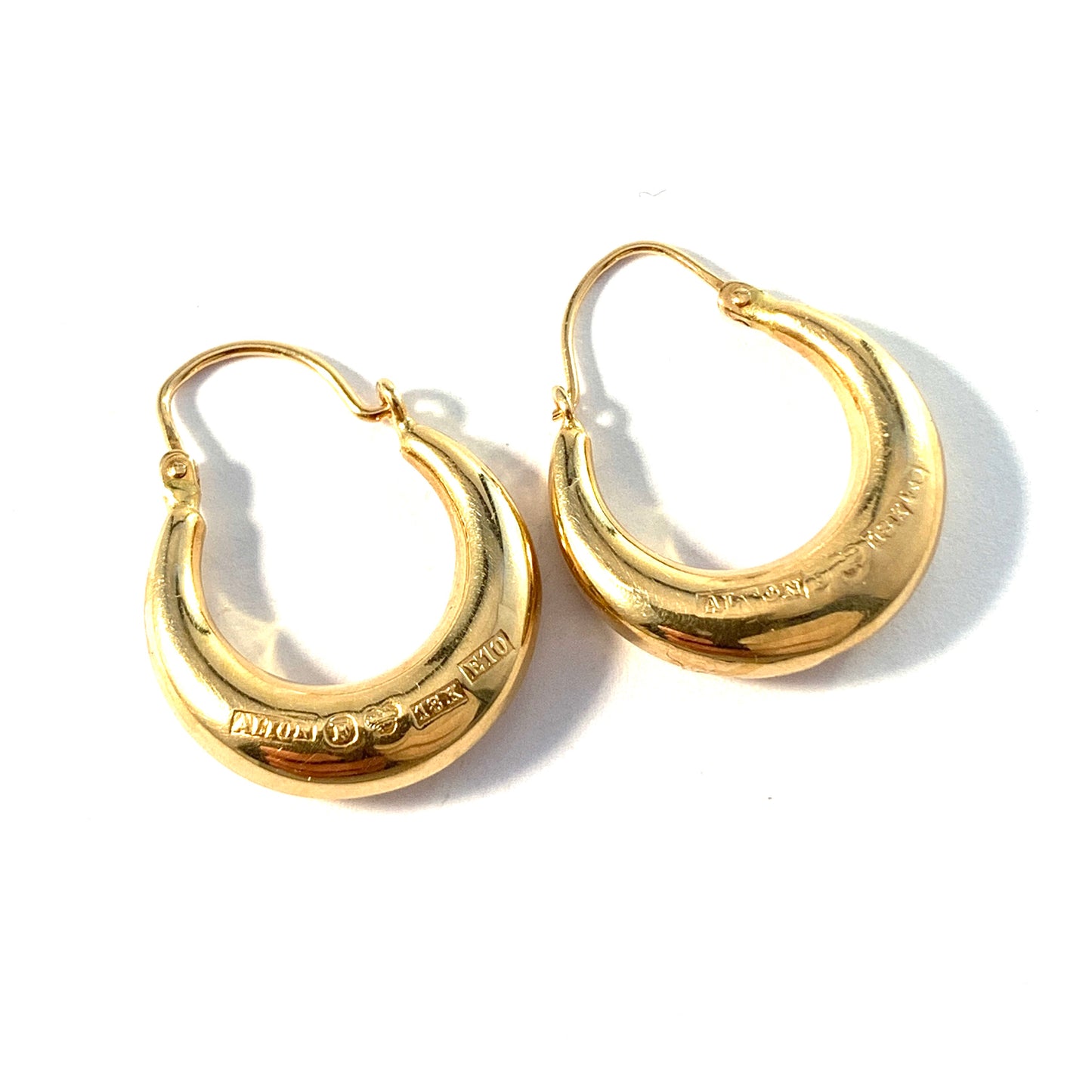 Alton, Sweden year 1979. Vintage 18k Gold Earrings.