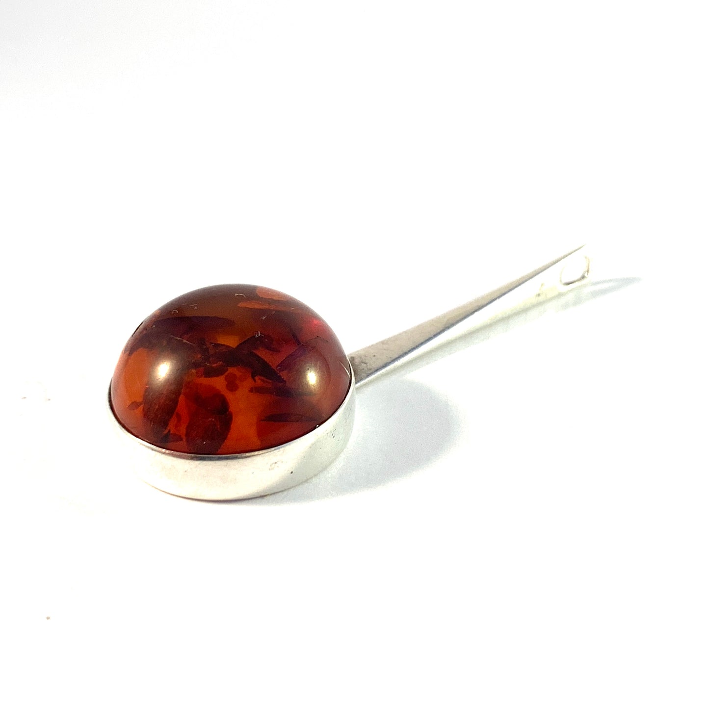 Einer Fehrn, Denmark 1974. Sterling Silver Amber Pendant.