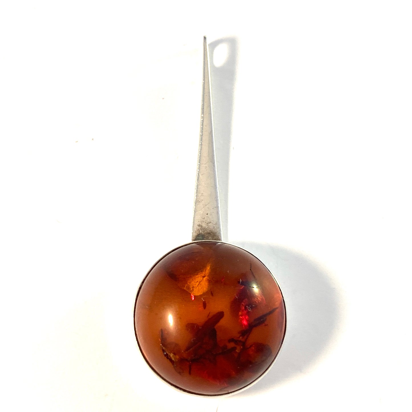 Einer Fehrn, Denmark 1974. Sterling Silver Amber Pendant.