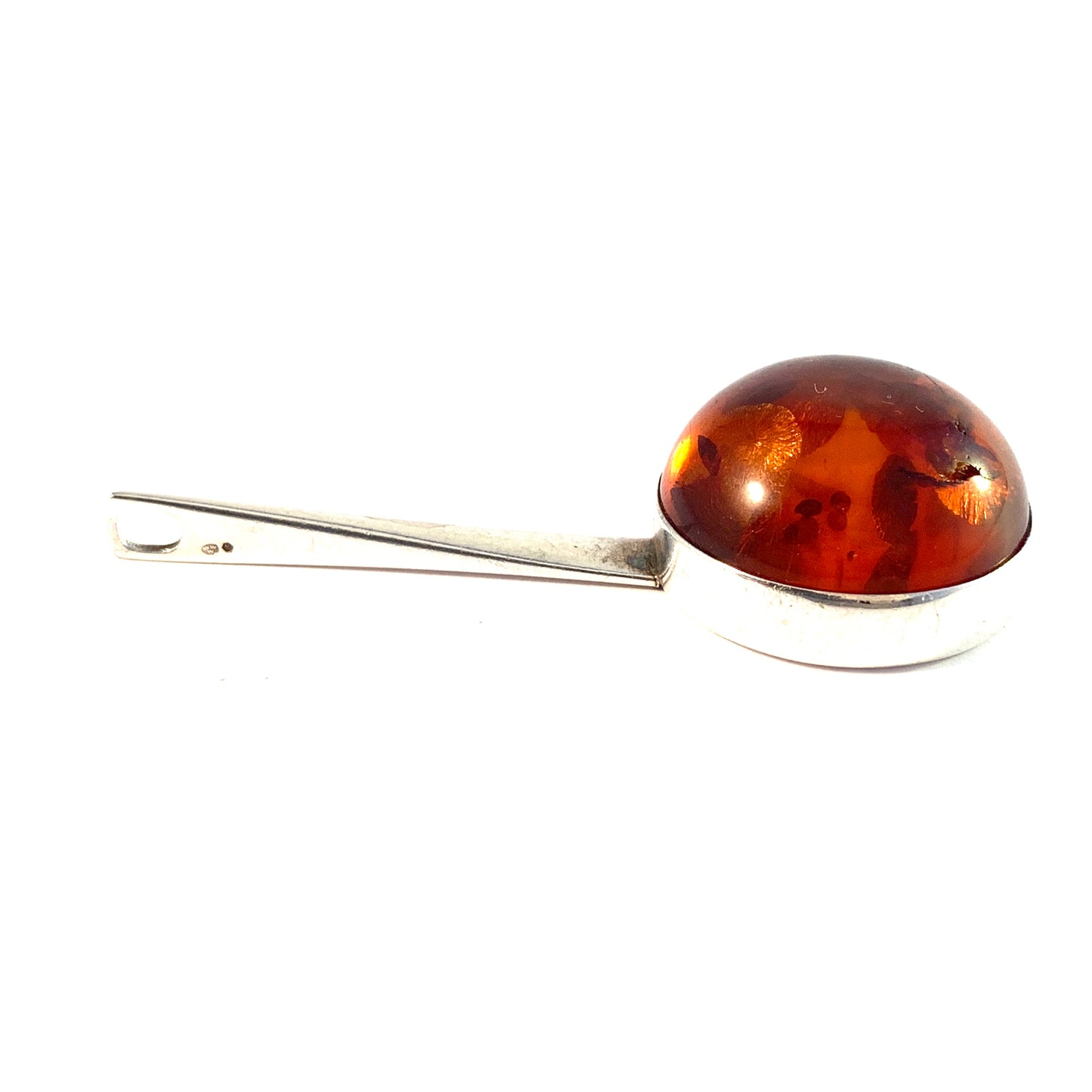 Einer Fehrn, Denmark 1974. Sterling Silver Amber Pendant.