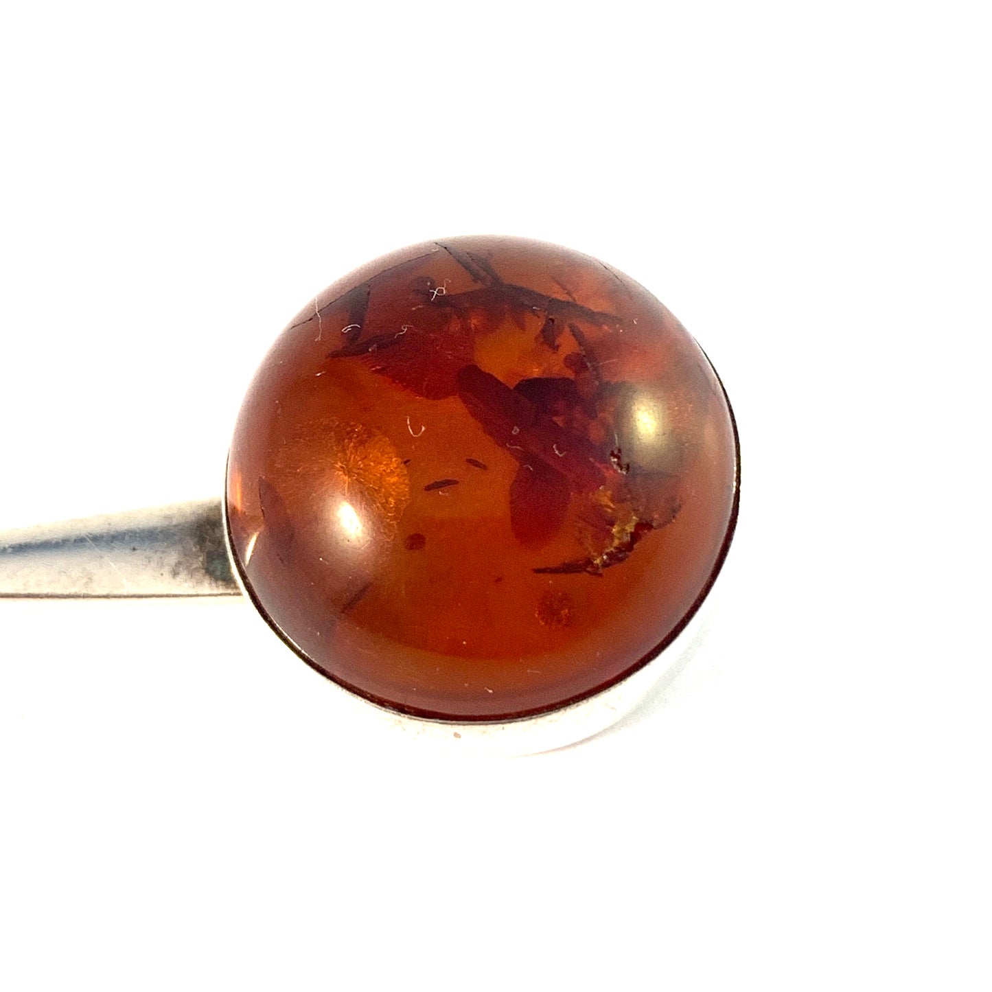 Einer Fehrn, Denmark 1974. Sterling Silver Amber Pendant.